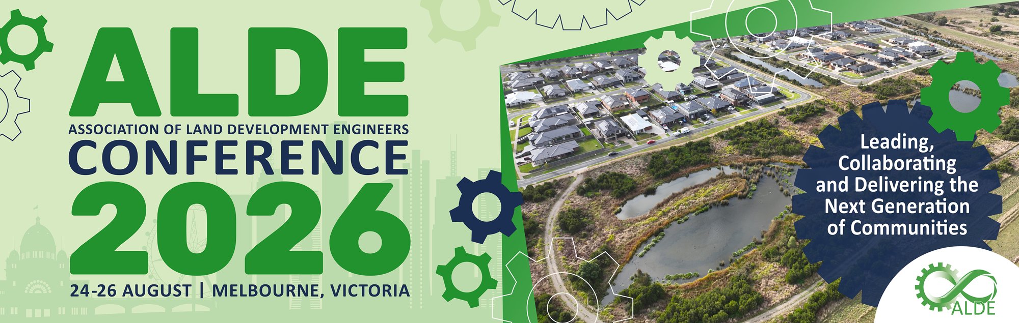 ALDE Conference 2026 banner: Leading, Collaborating and Delivering the Next Generation of Communities, 24 to 26 August, Melbourne